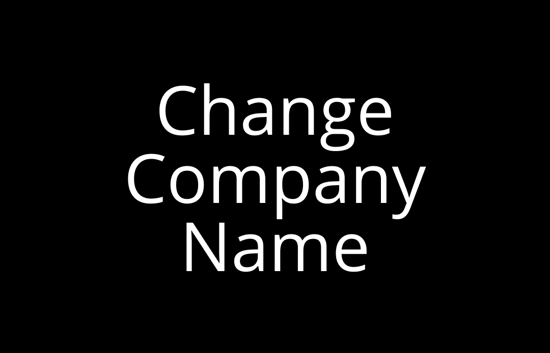 Change Company Name